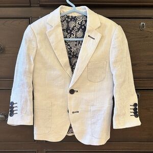 Kids Isaac Mizrahi Cream Blazer with Patterned Lining